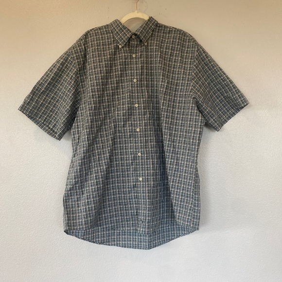 Nautica Other - Nordstrom Men's Blue Green Plaid Short Sleeve Button Down Shirt Logo XL
